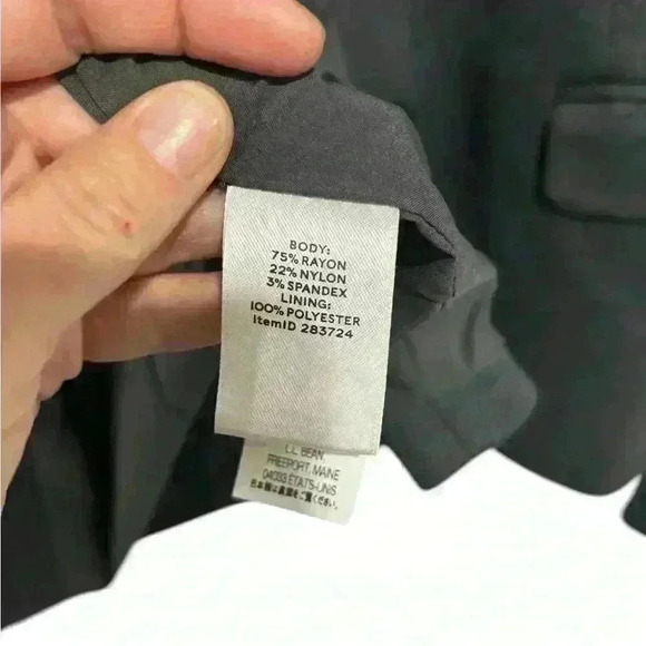 LL Bean Signature Blazer Grey Rayon Nylon Spandex Lined Professional Business 4 - Picture 7 of 10